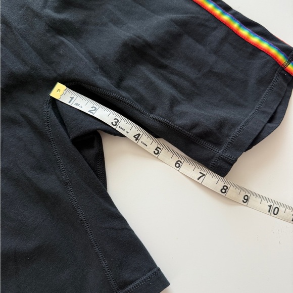Target Pride Double Striped Rainbow Women’s Bike Shorts Black High Waisted Small - Picture 6 of 6